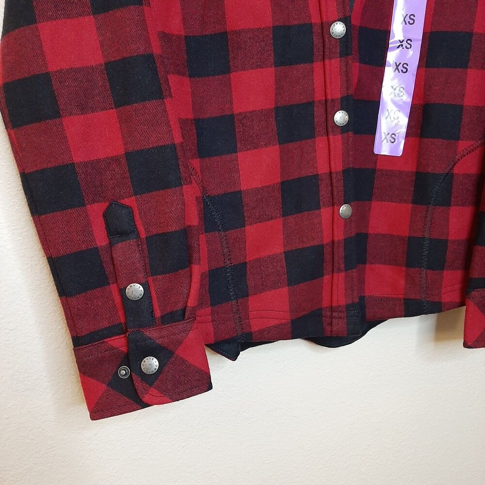 NEW Orvis Pinnacle Shirt Jacket Red Women XS Fleece Lined Shacket Buffalo Plaid - Picture 7 of 12